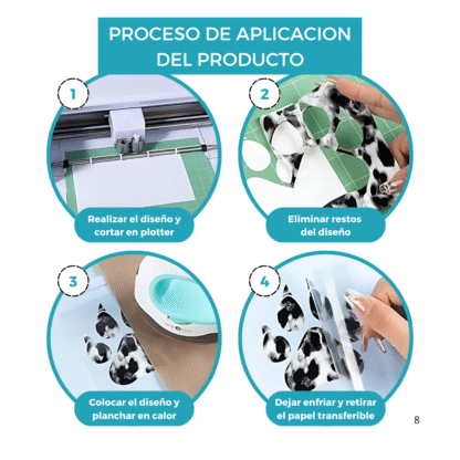 Vinilo Termotransferible Textil Flock PU de 0.50 mt de ancho Matte 770 Micrones Rollo 25 mts - Imagen 8