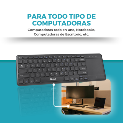 Teclado y Mouse Unificado Combo Inalámbrico Negro Precisión y Comodidad en 2.4GHz - Imagen 8