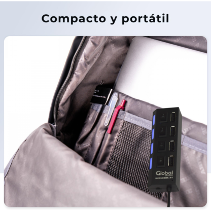Hub Usb Cargador De 4 Puertos Usb 2.0 Negro - Imagen 7