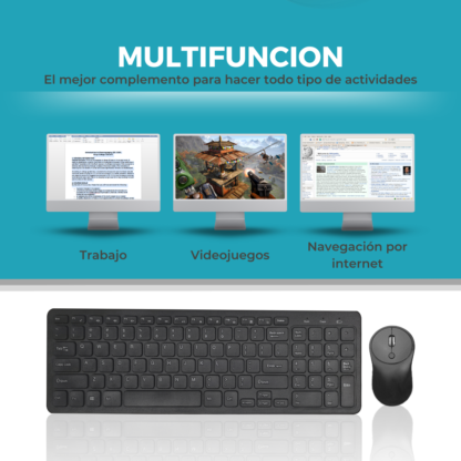 Combo Teclado y Mouse Inalámbrico 2.4ghz a Pilas - Imagen 10