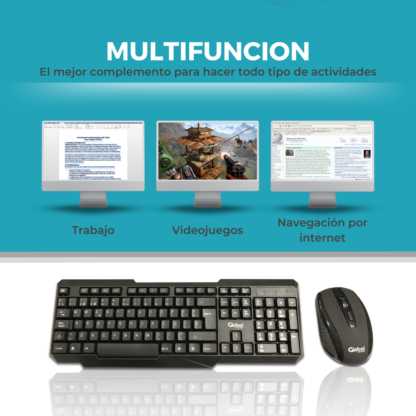 Combo Teclado y Mouse Inalámbrico a Pilas KMG20 - Imagen 11