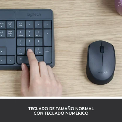 Combo Logitech de Teclado y Mouse Inalambrico Gris MK235 - Imagen 8