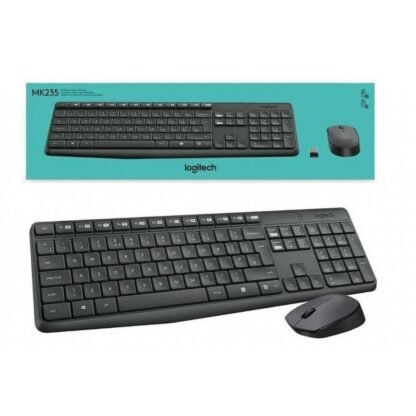 Combo Logitech de Teclado y Mouse Inalambrico Gris MK235