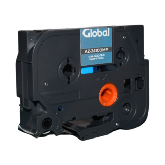 Cinta Rotuladora Compatible Brother AZ-241 Negro sobre Blanco