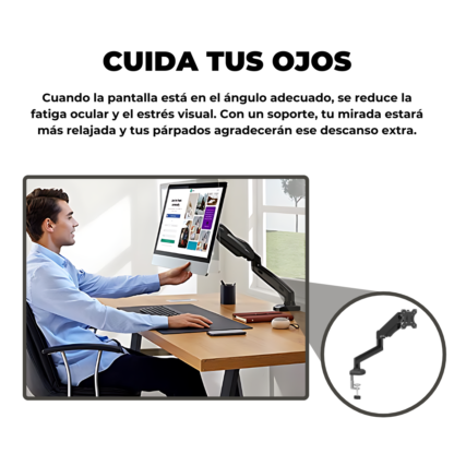 Soporte Ergonómico de Brazo Movible – Ideal para Monitores de 13" a 30" - Imagen 10