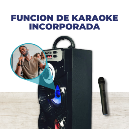 Parlante Bluetooth Torre Doble – 20W de Fiesta y Micrófono Incluido - Imagen 10