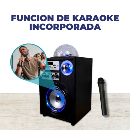 Parlante Bluetooth con Bola de Luz LED 10W – Karaoke con Micrófono para tus mejores momentos - Imagen 10