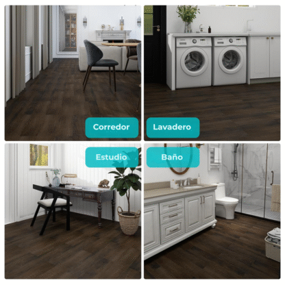 Piso Vinílico SPC Uptown Grey 4MM – Encastre CLICK, Textura Madera Real y Alta Resistencia - Imagen 10