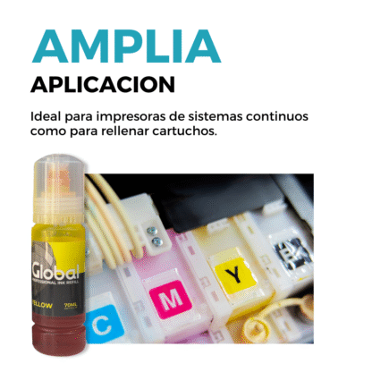 Tinta compatible con Epson L Series T504/544 EcoTank Colores (Cian-Magenta-Amarillo) Dye 70 ml - Imagen 8