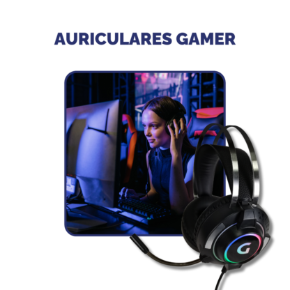 Auricular Gamer con Microfono Luces Stereo con cable Jack 3.5 / USB EPGMR149 - Imagen 11