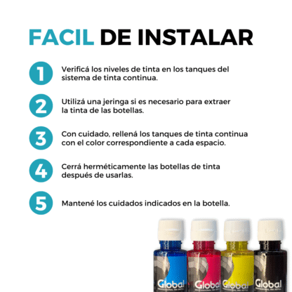 Tinta alternativa HP GT Series 52/53 Dye (Negro 90ml - Colores 70ml) - Imagen 9