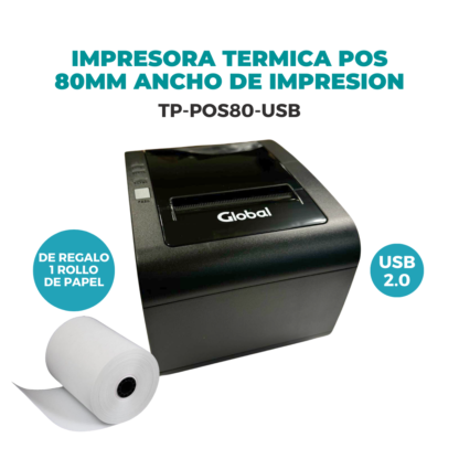 Impresora Térmica POS 80mm ancho de impresión - USB 2.0 + RJ11- 203dpi - Imagen 3