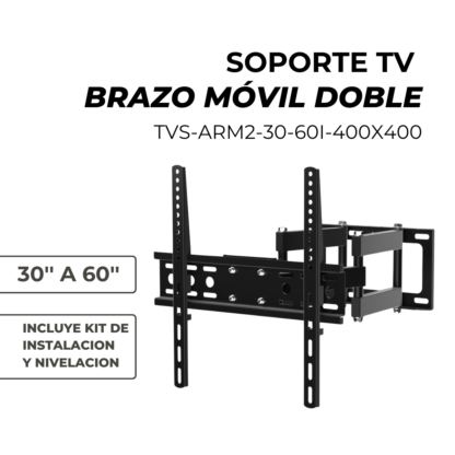 Soporte TV Brazo Móvil Doble de 30¨ a 60¨ VESA 400x400, Global Electronics - Imagen 2