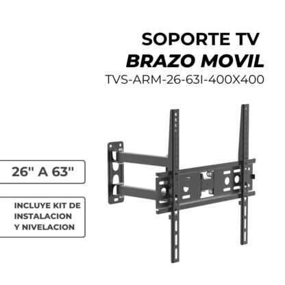 Soporte TV con Brazo Doble 26" a 63" – Movilidad Total y Máxima Firmeza - Imagen 2