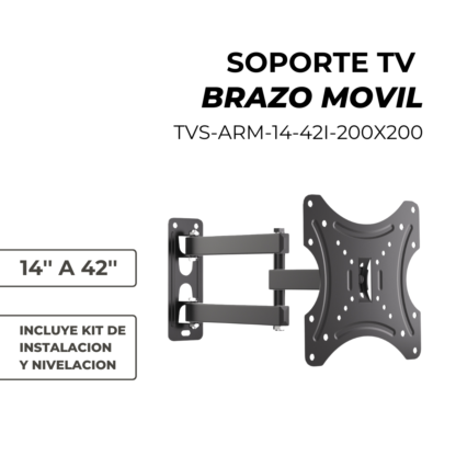 Soporte TV Móvil 14" a 42" – Flexibilidad Compacta y Firmeza Total - Imagen 2