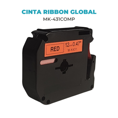 Cinta Compatible Para Brother Mk431 Negro sobre rojo - Imagen 10