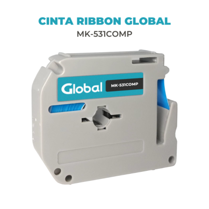 Cinta Rotuladora Compatible Brother MK-531 Negro sobre Azul - Imagen 2