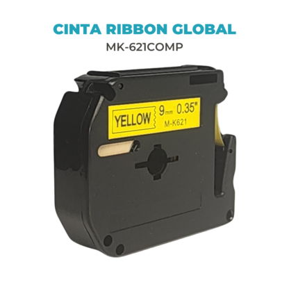 Cinta Rotuladora Compatible Brother MK-621 Negro sobre Amarillo - Imagen 3