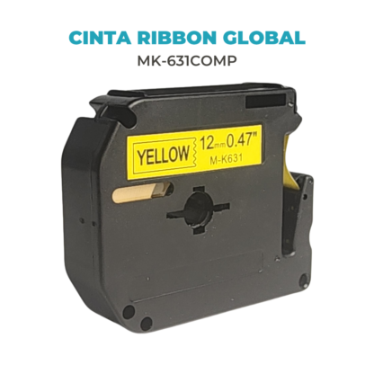 Cinta Rotuladora Compatible Brother MK-631 Negro sobre Amarillo - Imagen 3