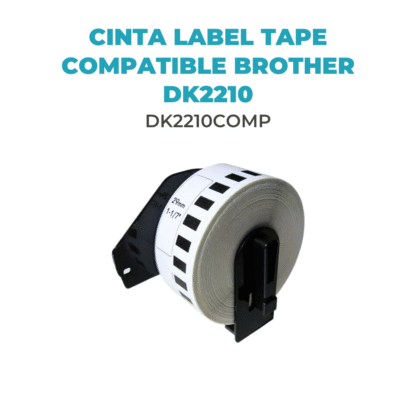 Cinta Label Tape DK2210 Compatible Brother – Negro sobre Blanco con Eje - Imagen 2