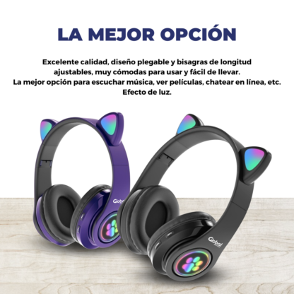 Auricular Bluetooth Inalambrico Stereo con Orejas de Gato EPBL038 - Imagen 4