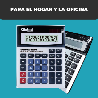 Calculadora de 12 Dígitos Metálica 1200V Plateada con Botones Grandes - Imagen 9