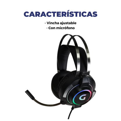Auricular Gamer con Microfono Luces Stereo con cable Jack 3.5 / USB EPGMR149 - Imagen 2
