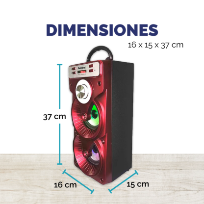 Parlante Bluetooth Torre Doble – 20W de Fiesta y Micrófono Incluido - Imagen 3