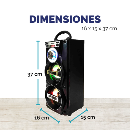 Parlante Torre Premium Negro – 20W, Batería 1200mAh, Micrófono y Todo lo que Necesitás - Imagen 3