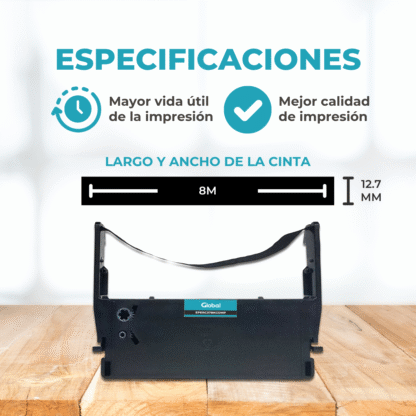 Cinta Ribbon Compatible Epson ERC37 Color Negro - Imagen 4