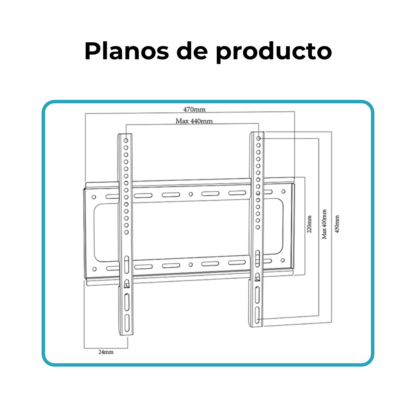 Soporte de TV Fijo Reforzado | Hasta 63” y 45kg de Resistencia - Imagen 4