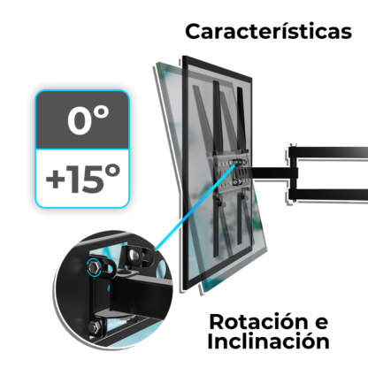 Soporte TV con Brazo Doble 26" a 63" – Movilidad Total y Máxima Firmeza - Imagen 4