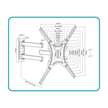Soporte TV Articulado 14" a 55" – Flexibilidad Total y Sujeción Segura - Imagen 4