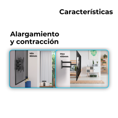 Soporte TV Móvil 14" a 42" – Flexibilidad Compacta y Firmeza Total - Imagen 4
