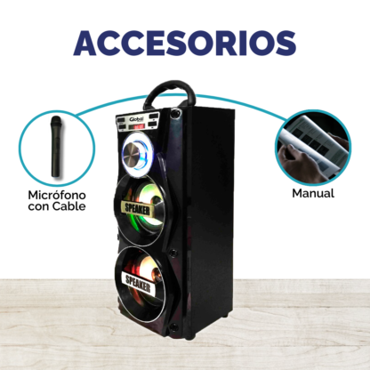 Parlante Torre Premium Negro – 20W, Batería 1200mAh, Micrófono y Todo lo que Necesitás - Imagen 4