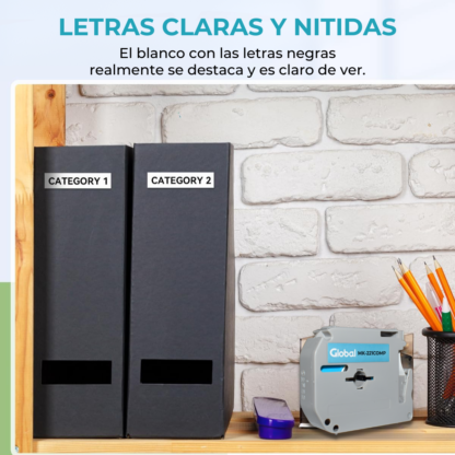 Cinta Rotuladora Para Brother 9mm Mk221 Negro sobre blanco - Imagen 11