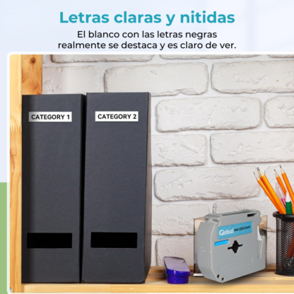Cinta Brother Rotuladora MK-231 Negro sobre blanco 12mm - Imagen 12