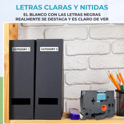 Cinta Rotuladora Compatible Brother TZE-251 Negro sobre Blanco - Imagen 4