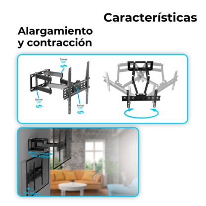 Soporte TV Brazo Móvil Doble de 30¨ a 60¨ VESA 400x400, Global Electronics - Imagen 5