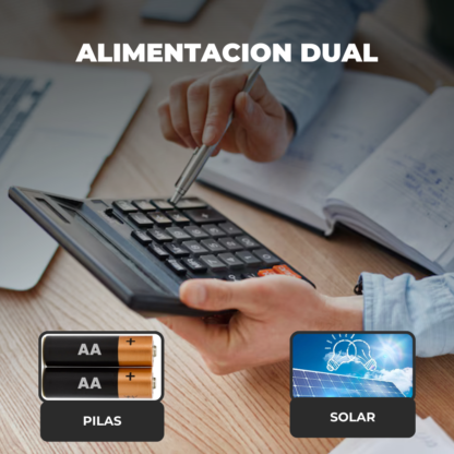 Calculadora de 12 Dígitos Metálica 1200V Plateada con Botones Grandes - Imagen 11
