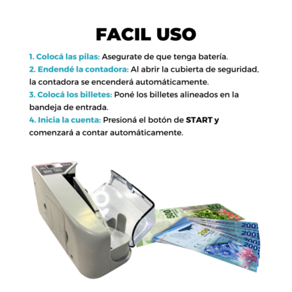 Contadora de Billetes Portatil a Pilas - Imagen 11