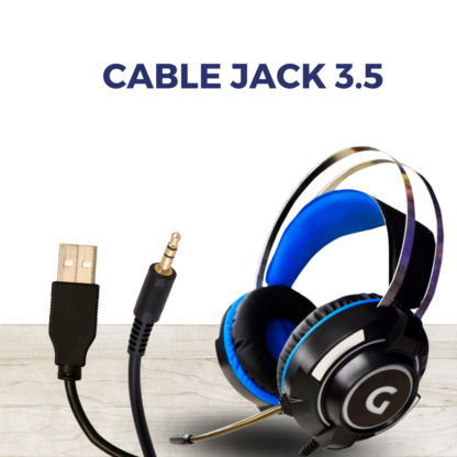 Auricular Gamer con Microfono Luces Stereo con cable Jack 3.5 / USB EPGMR149 - Imagen 4