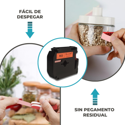 Cinta Compatible Para Brother Mk431 Negro sobre rojo - Imagen 3