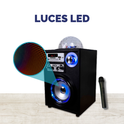 Parlante Bluetooth con Bola de Luz LED 10W – Karaoke con Micrófono para tus mejores momentos - Imagen 5
