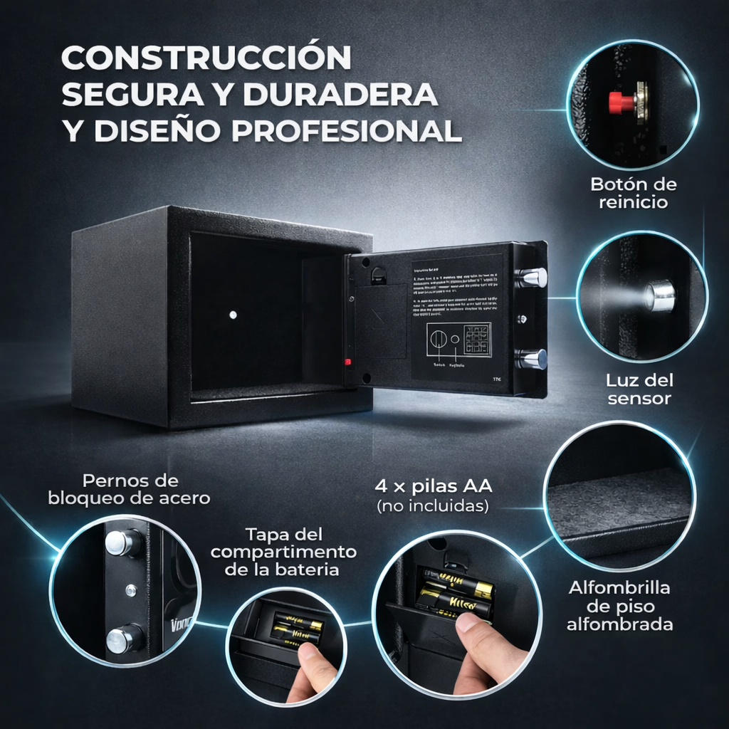 Caja Fuerte Digital con Apertura Electronica 23x17x17cm - Imagen 5