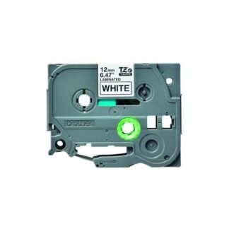 Cinta Rotuladora Compatible Brother TZE Modelos 131/231/431/531/631/731 de 12 mm x 8 mts - Negro / Blanco