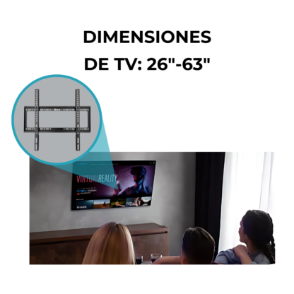 Soporte de TV Fijo Reforzado | Hasta 63” y 45kg de Resistencia - Imagen 6