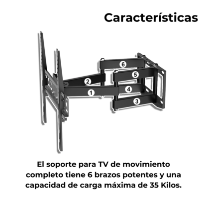 Soporte TV Brazo Móvil Doble de 30¨ a 60¨ VESA 400x400, Global Electronics - Imagen 6