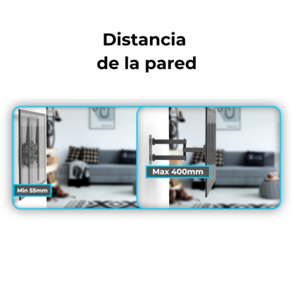 Soporte TV con Brazo Doble 26" a 63" – Movilidad Total y Máxima Firmeza - Imagen 6
