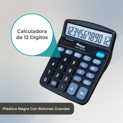 Calculadora de 12 Dígitos Plástica 837B Negra - Imagen 2